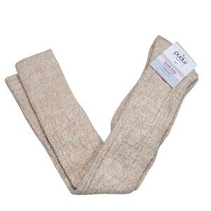 Pudus Knit Knee Sweater Sock Beige Stretch Warm Preppy 6-10